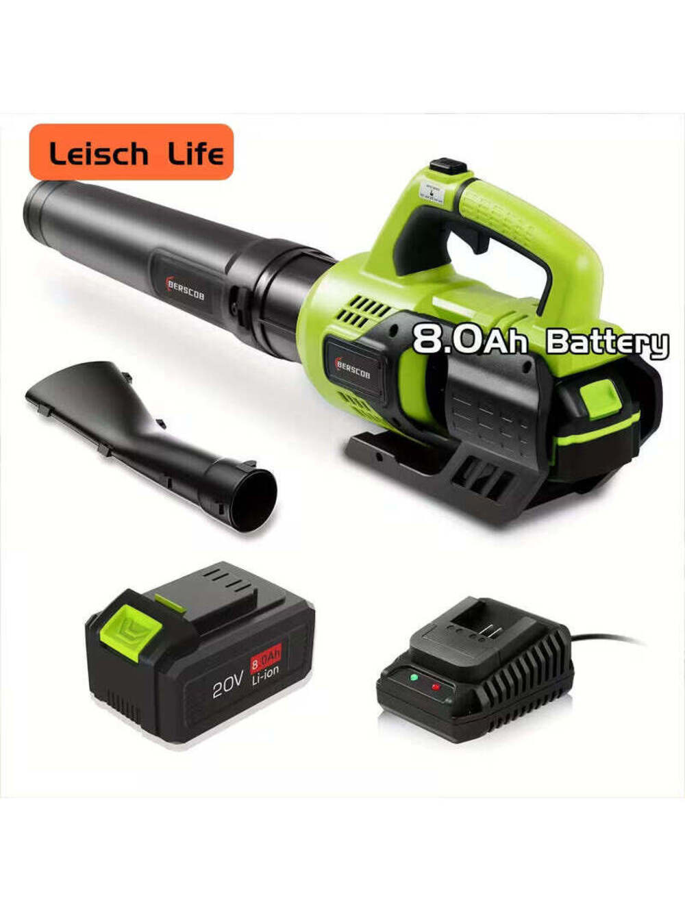 Leaf Blower Cordless, Electric Leaf Blower with 8.0Ah Battery Powered